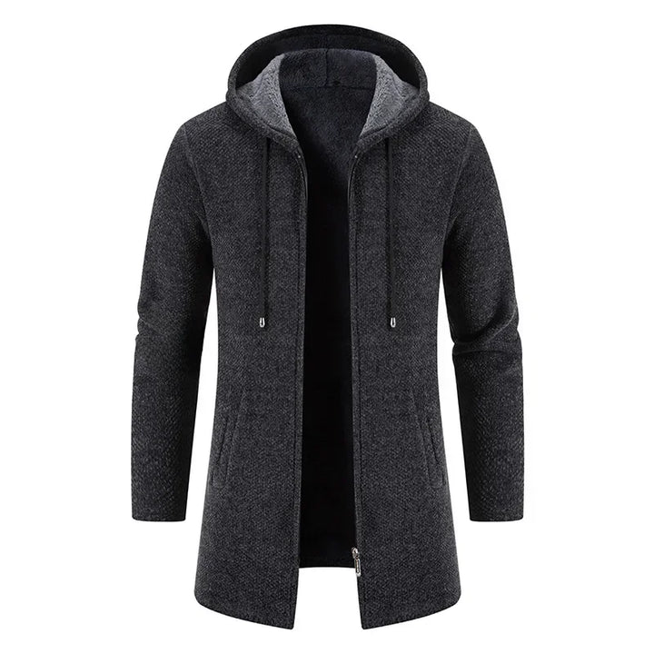 Moris - Mid-Length Fleece Jacket with Hood