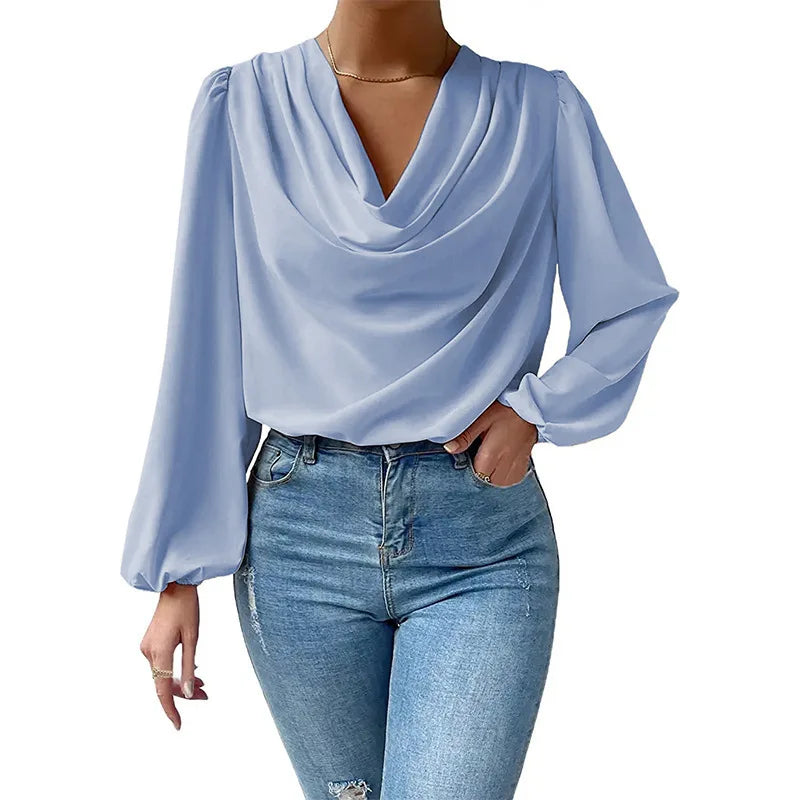 Madlaina – oversized chiffon top with long sleeves