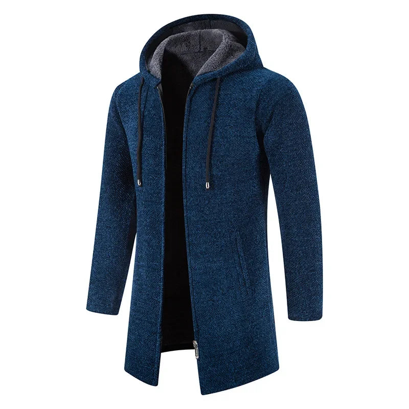 Moris - Mid-Length Fleece Jacket with Hood