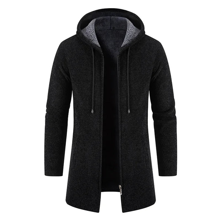 Moris - Mid-Length Fleece Jacket with Hood