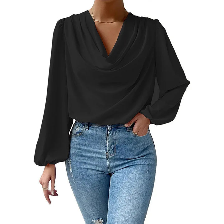 Madlaina – oversized chiffon top with long sleeves