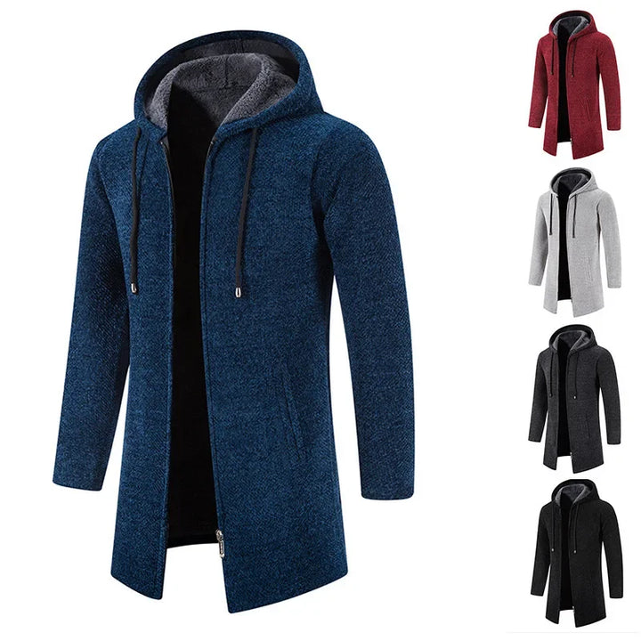 Moris - Mid-Length Fleece Jacket with Hood