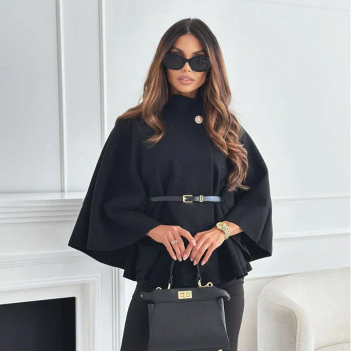 Meike – Elegant Women's Cape Coat with Batwing Sleeves for Autumn and Winter