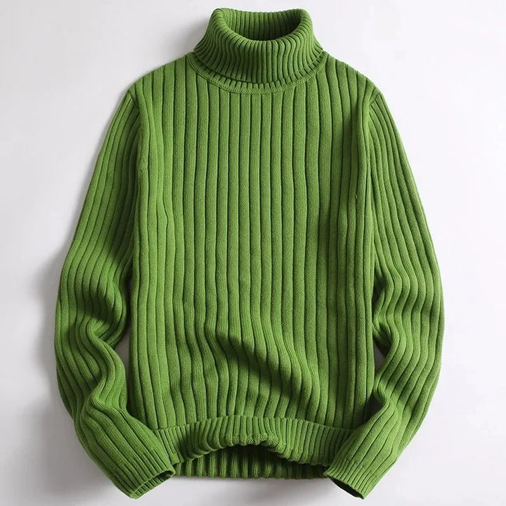 Andreas - Ribbed Knit Sweater with Turtleneck