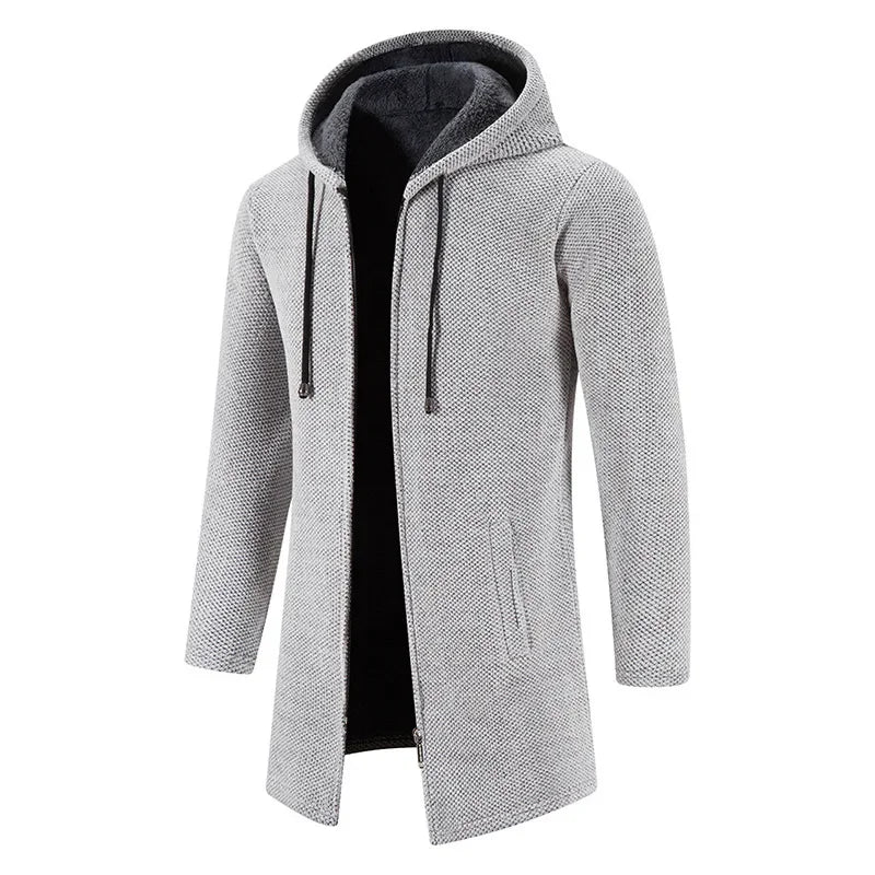 Moris - Mid-Length Fleece Jacket with Hood