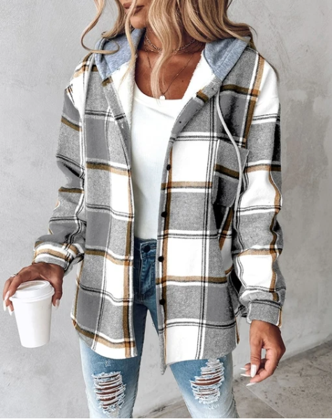 Laura - Checked Hoodie Jacket