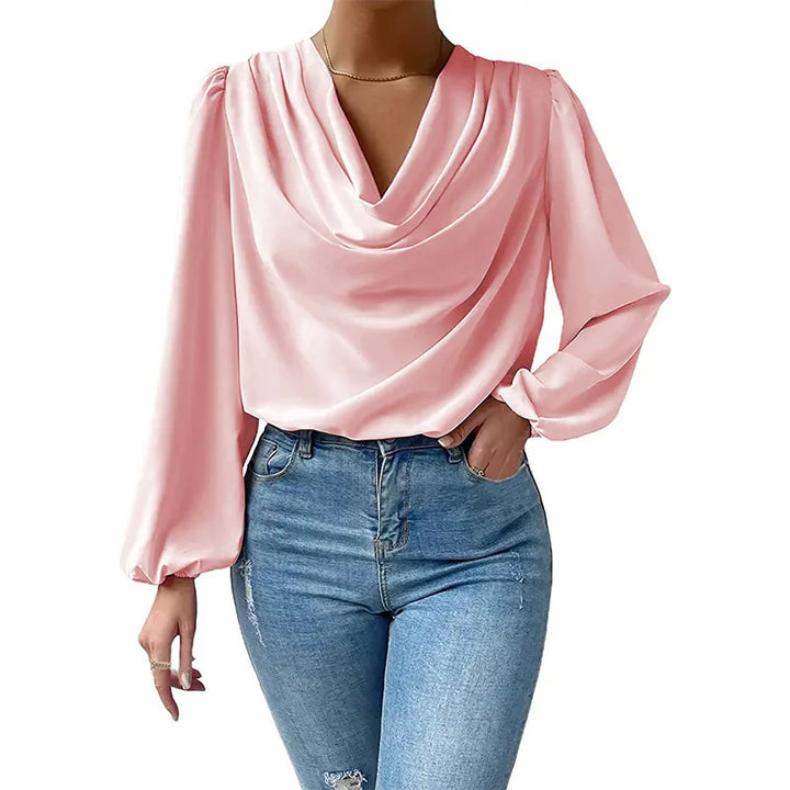 Madlaina – oversized chiffon top with long sleeves