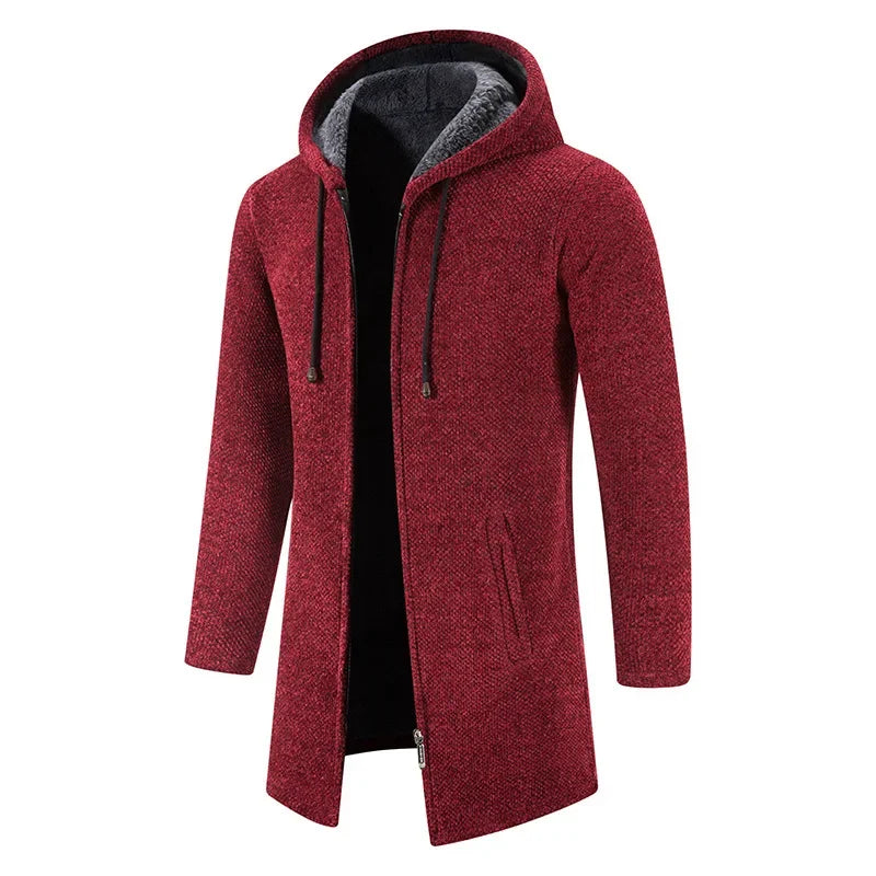 Moris - Mid-Length Fleece Jacket with Hood