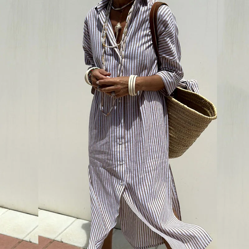 Sara | Striped Shirt Dress