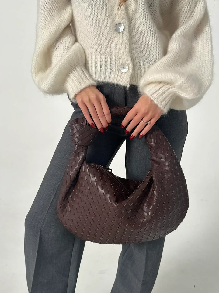 Amila - Bag with Woven Snake Leather Pattern