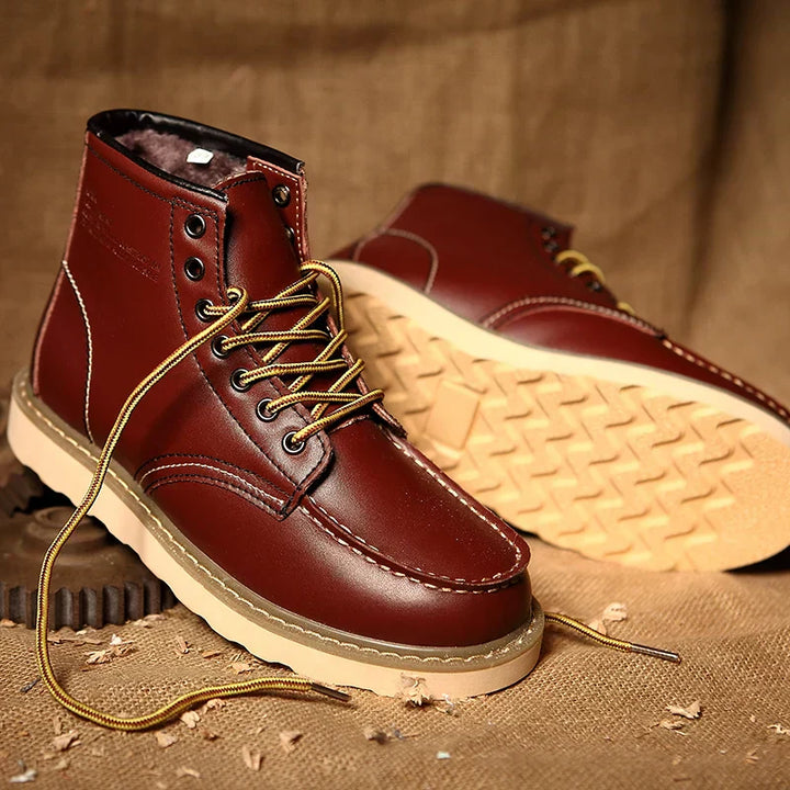 Melvin - Retro Leather Winter Boots