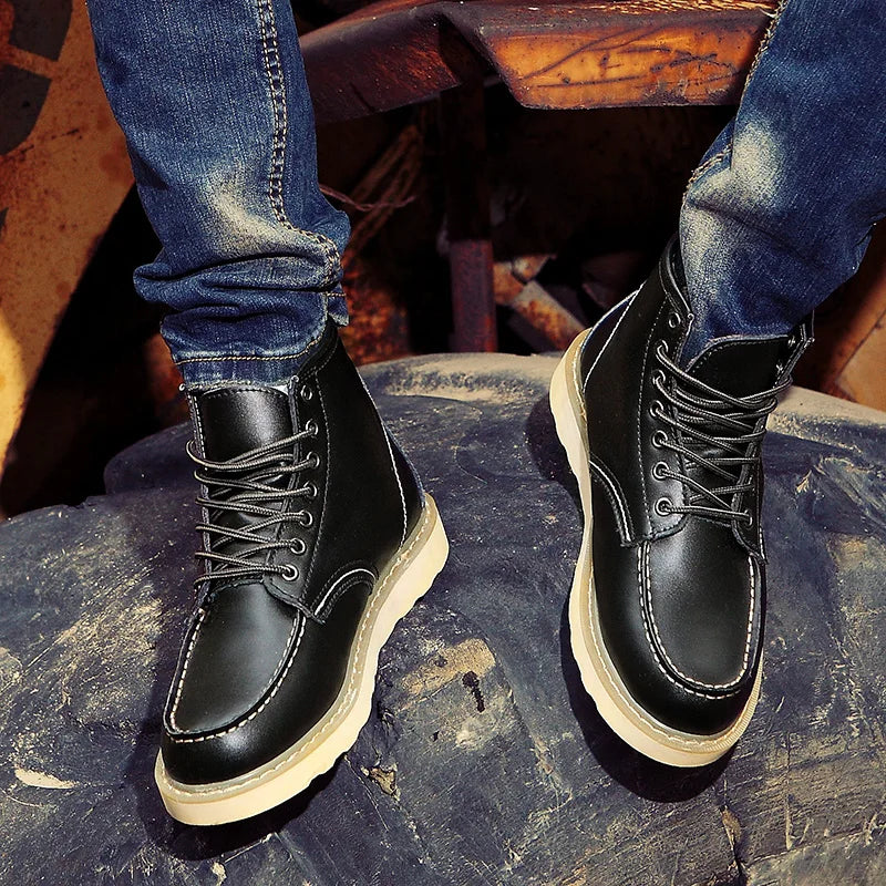 Melvin - Retro Leather Winter Boots