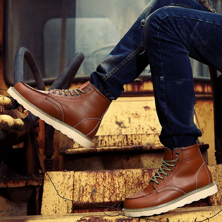 Melvin - Retro Leather Winter Boots