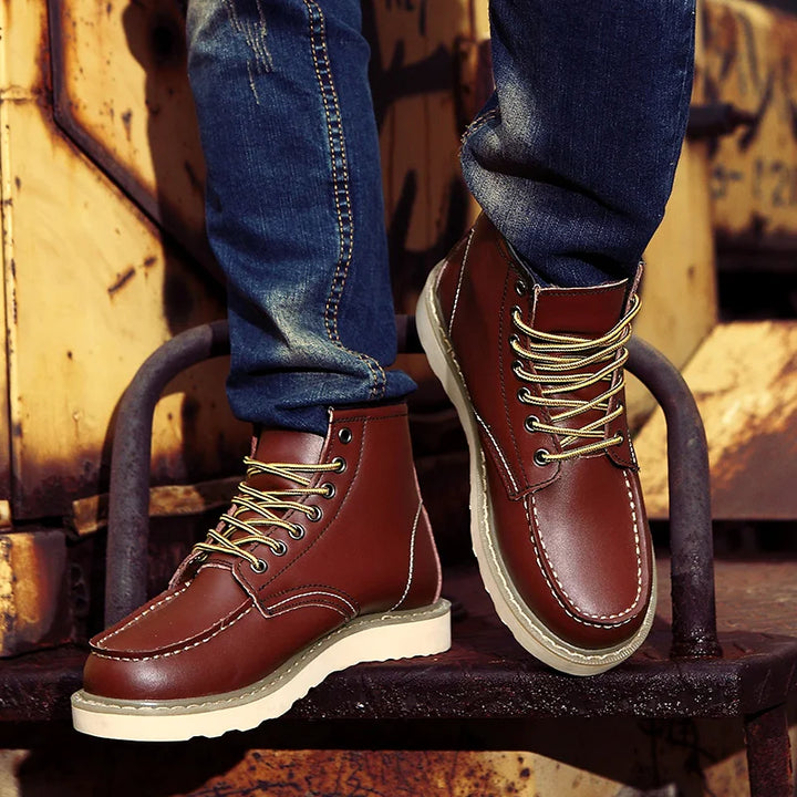 Melvin - Retro Leather Winter Boots