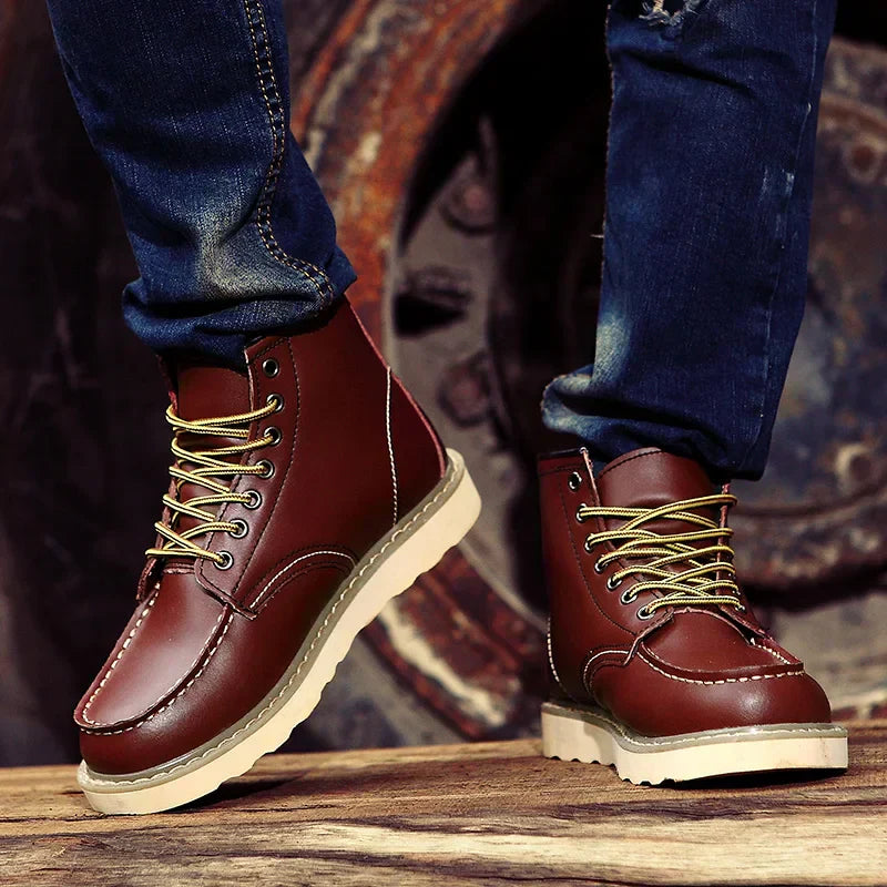 Melvin - Retro Leather Winter Boots