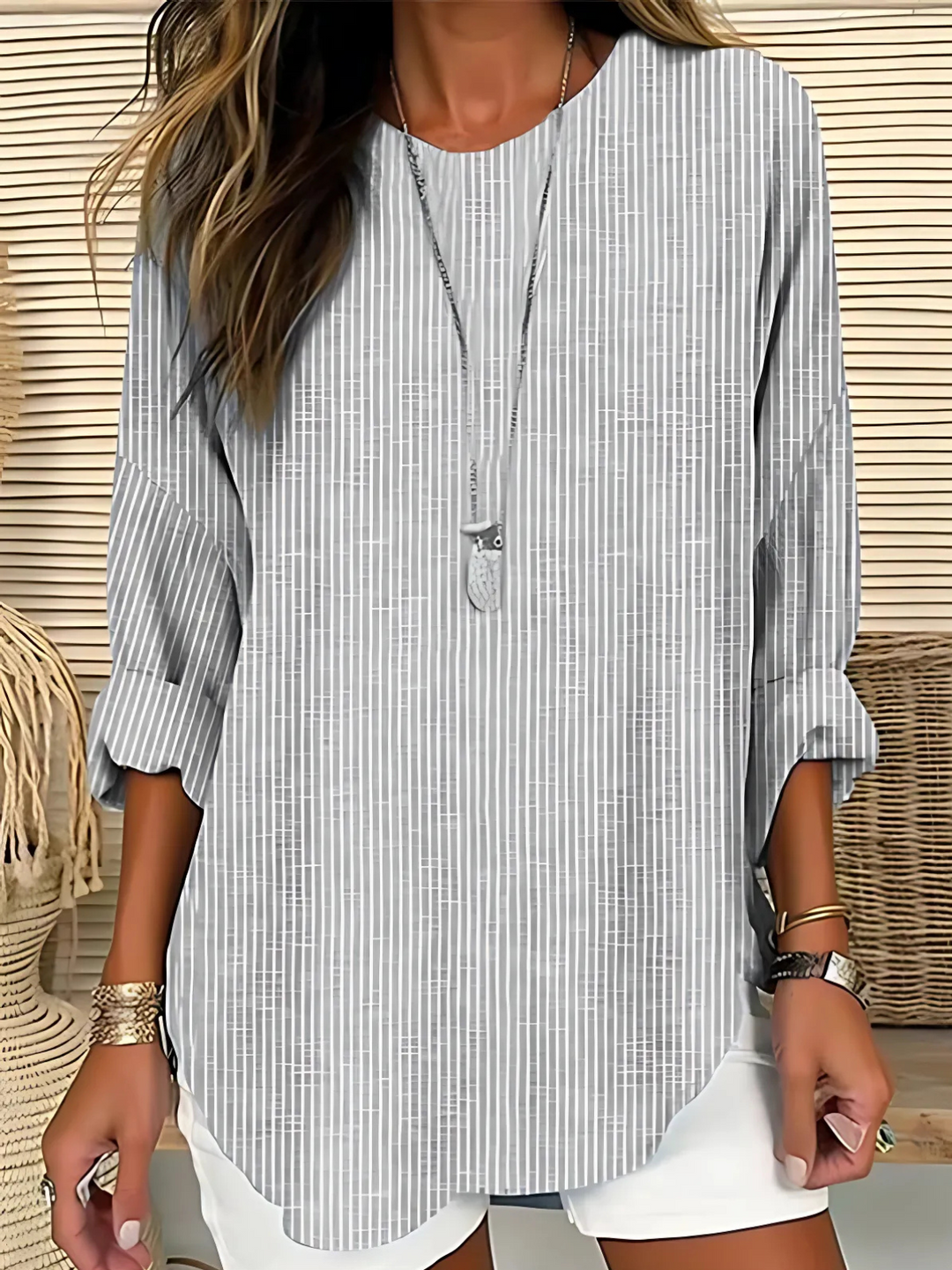 Rhea - Trendy Striped Blouse