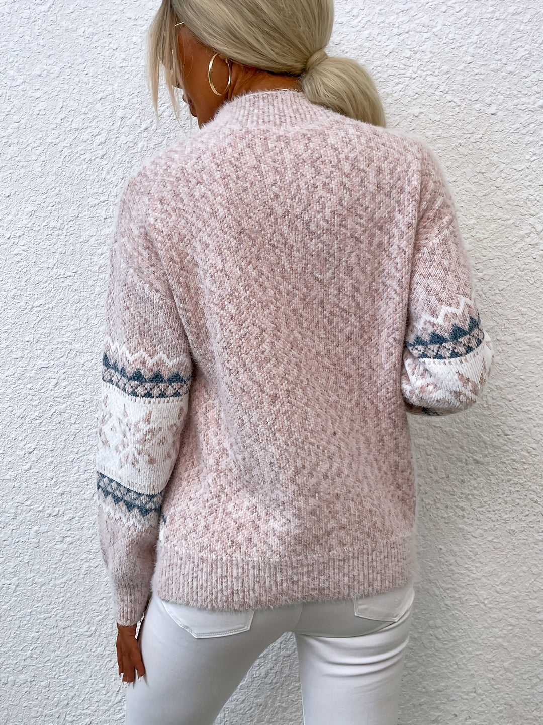 Sam | Snowflake Print Winter Sweater