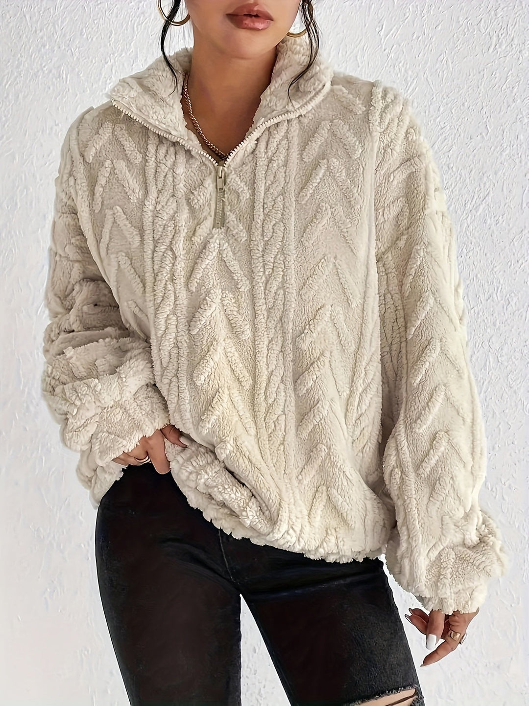 Millie - Knit Sweater with Half Zipper