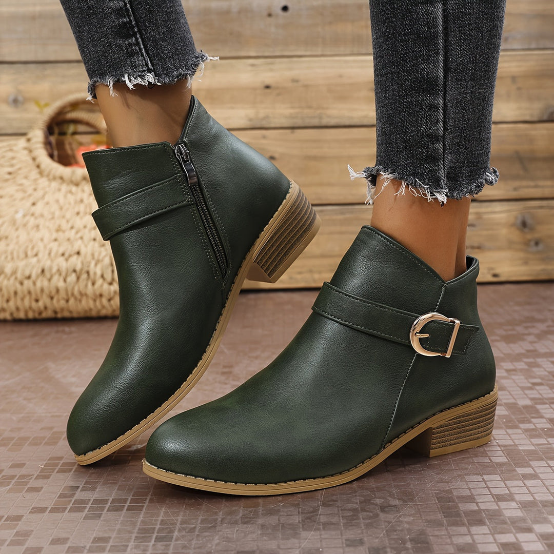 Amelia - Comfortable Buckle Ankle Boots