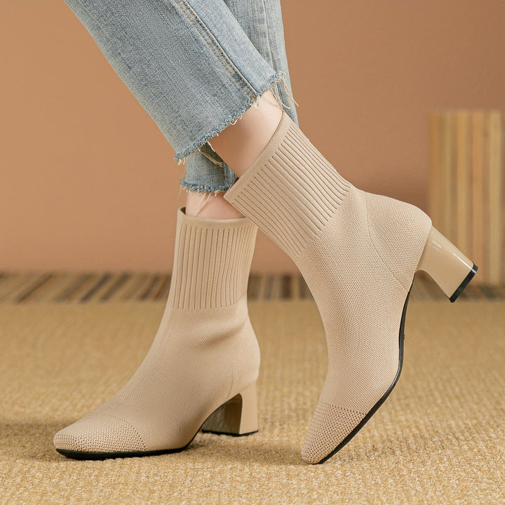Paulette - Comfortable Knit Ankle Boots