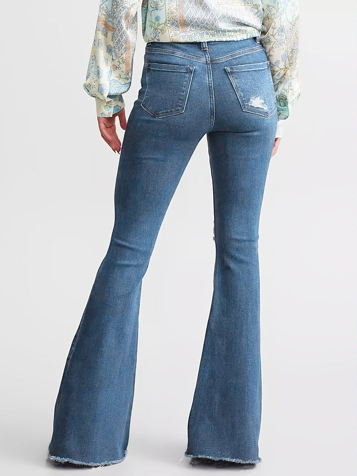 Gemma - Flared Jeans made of lightly washed denim