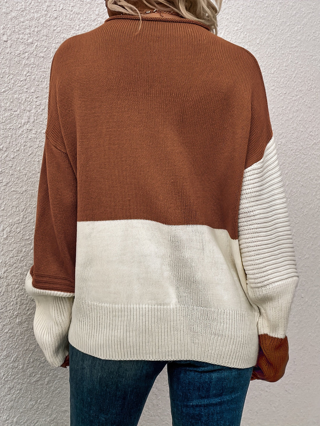 Sharice | Two Colord Drop Shoulder Sweater