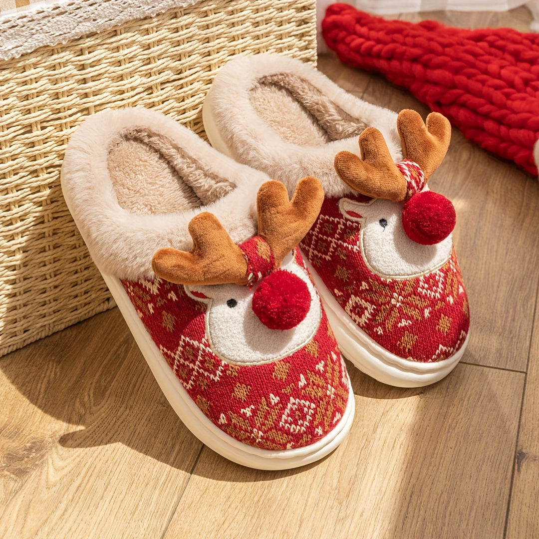Ginny | Unisex Festive Reindeer Slippers