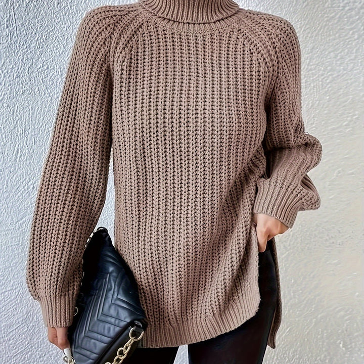 Renea | High Collar Raglan Sleeve Sweater