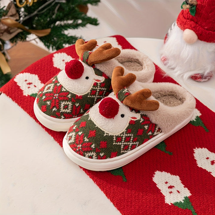 Ginny | Unisex Festive Reindeer Slippers