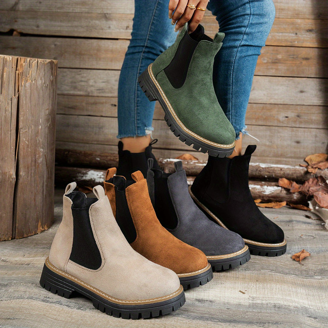 Anya - Anti-Slip Flat Platform Ankle Boots