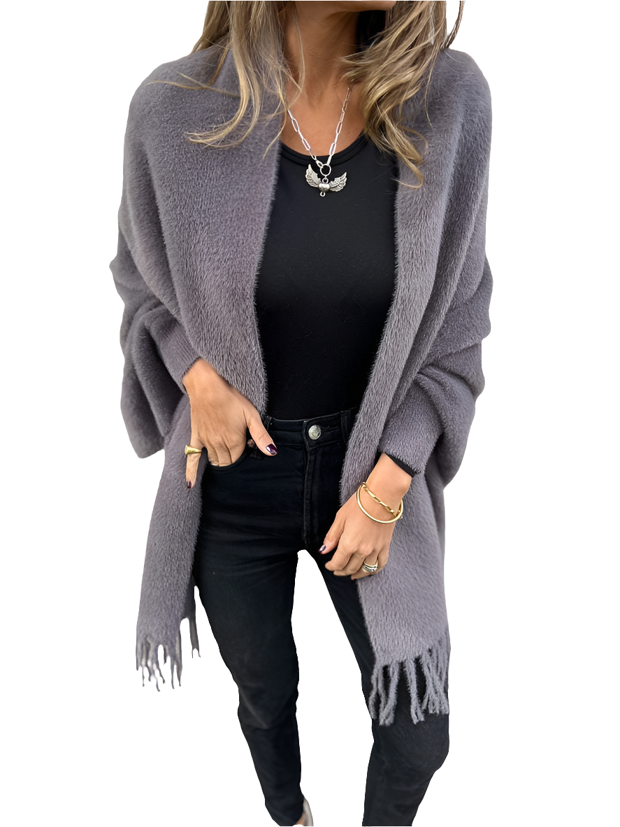 Amy - Elegant Wrap Sweater with Long Sleeves