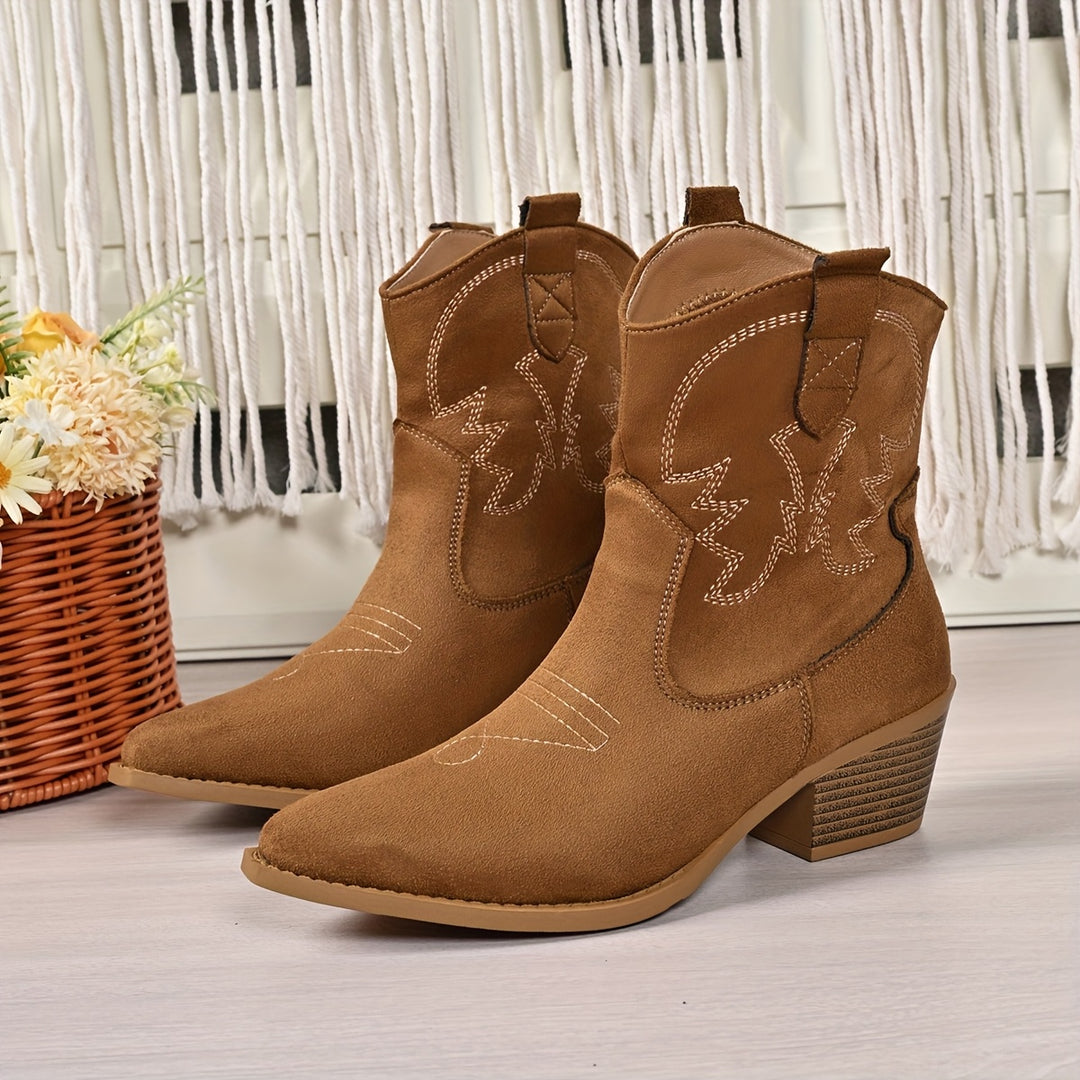 Bianca - Western Short Boots with Horshoe Embellishment