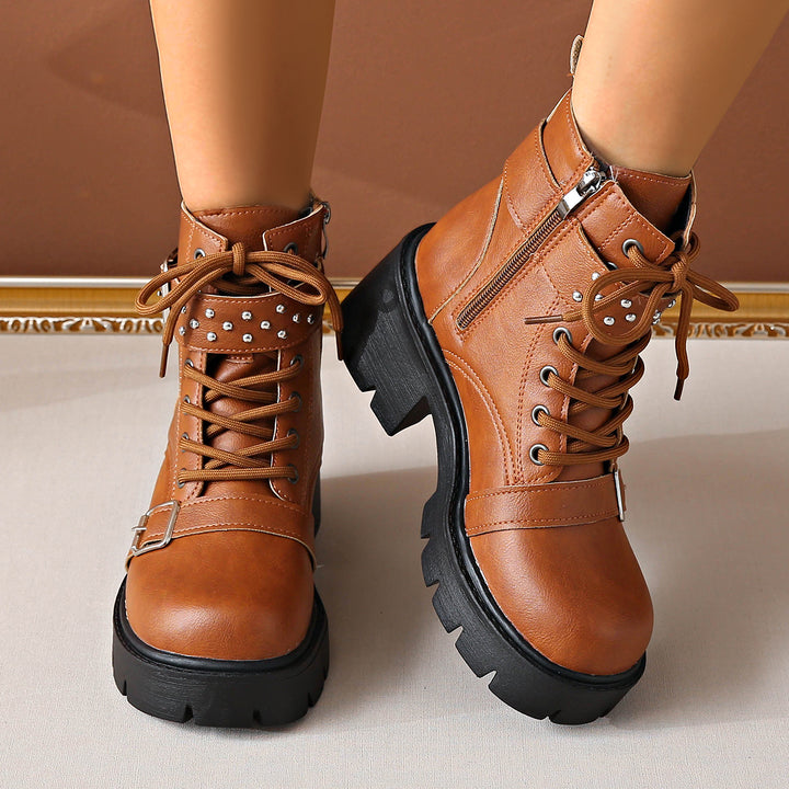 Celine - Versatile Brown Buckle Boots