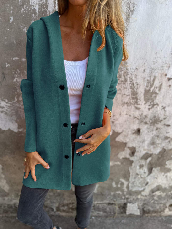 Louisa - Trendy Long Blazer with Hood