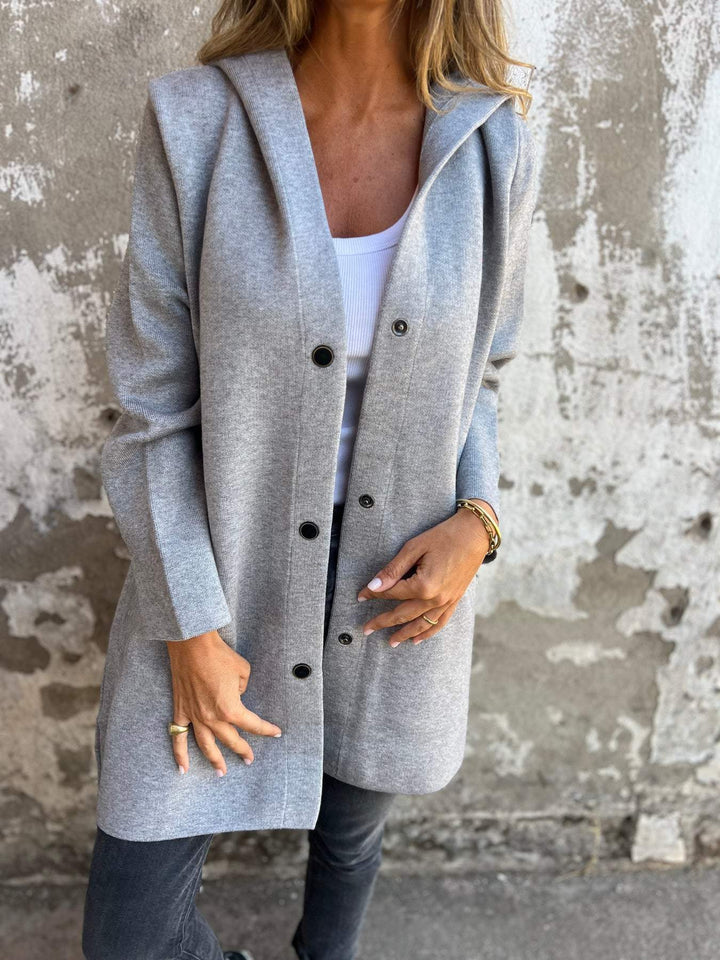 Louisa - Trendy Long Blazer with Hood