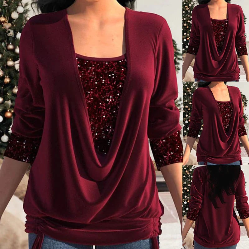 Martha – Elegant Party Top with Sequins