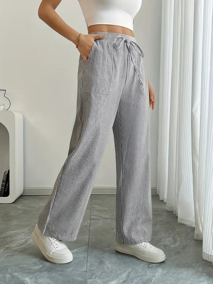 Alina | Elegant Striped Pant With Pockets