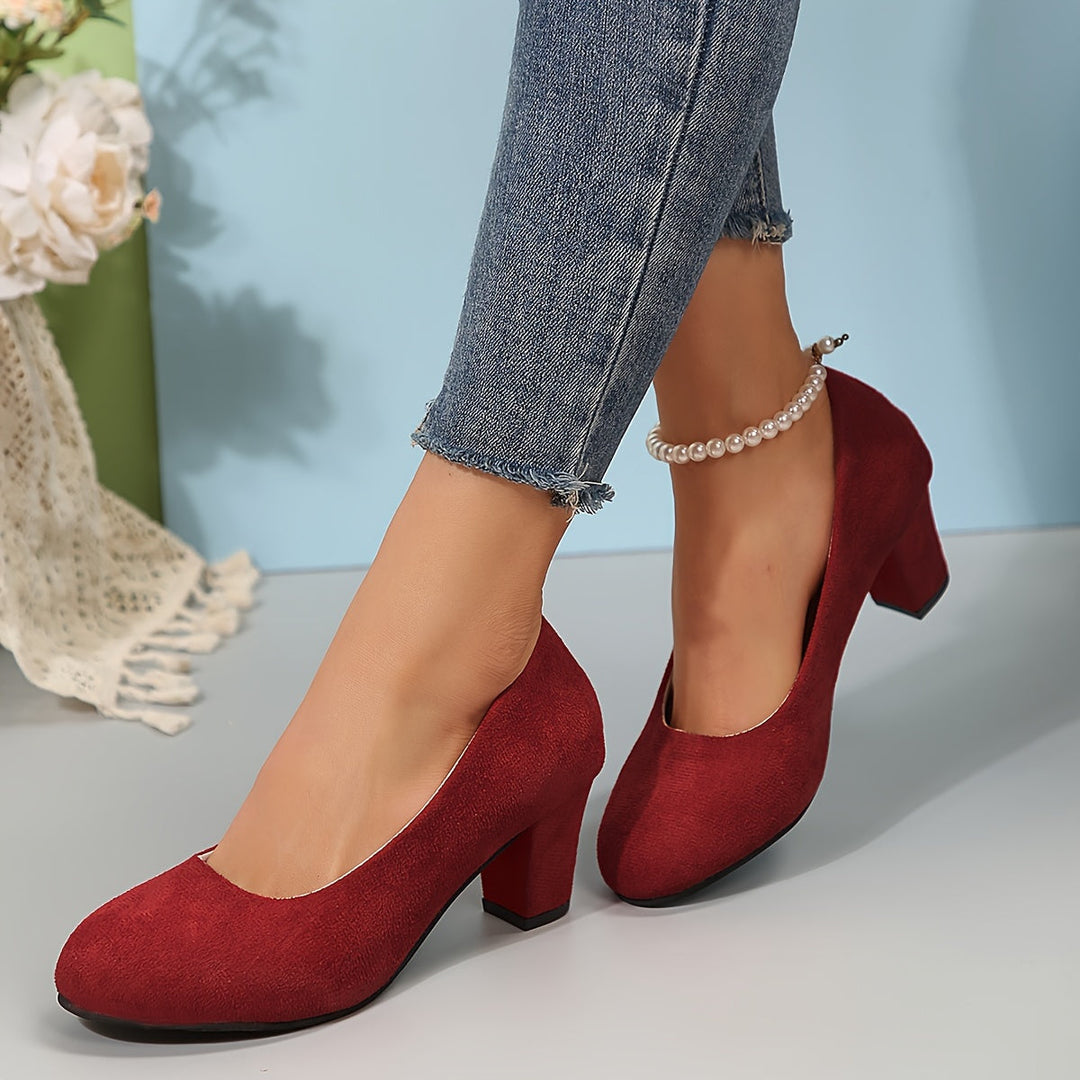 Laure - Wide-toe Pumps with Stable Heel