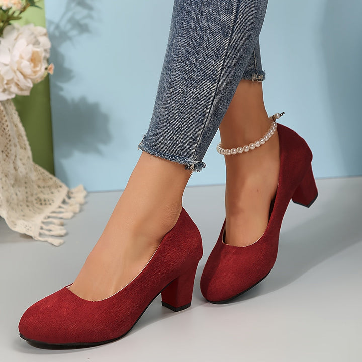 Laure - Wide-toe Pumps with Stable Heel