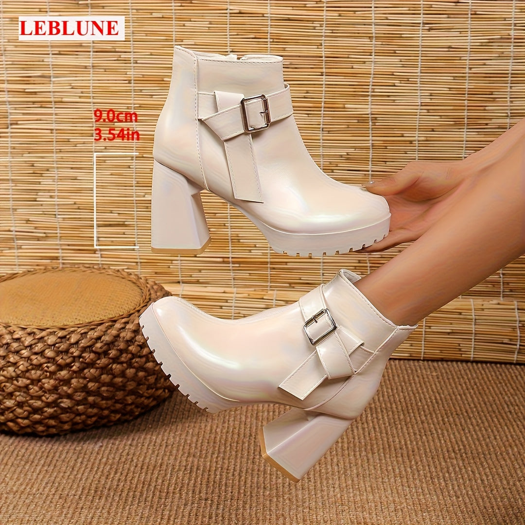 Victoria - High Heel Metal Buckle Boots