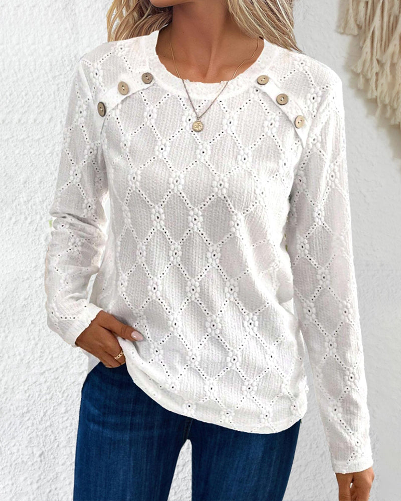 Brenda - Button Eyelet Top