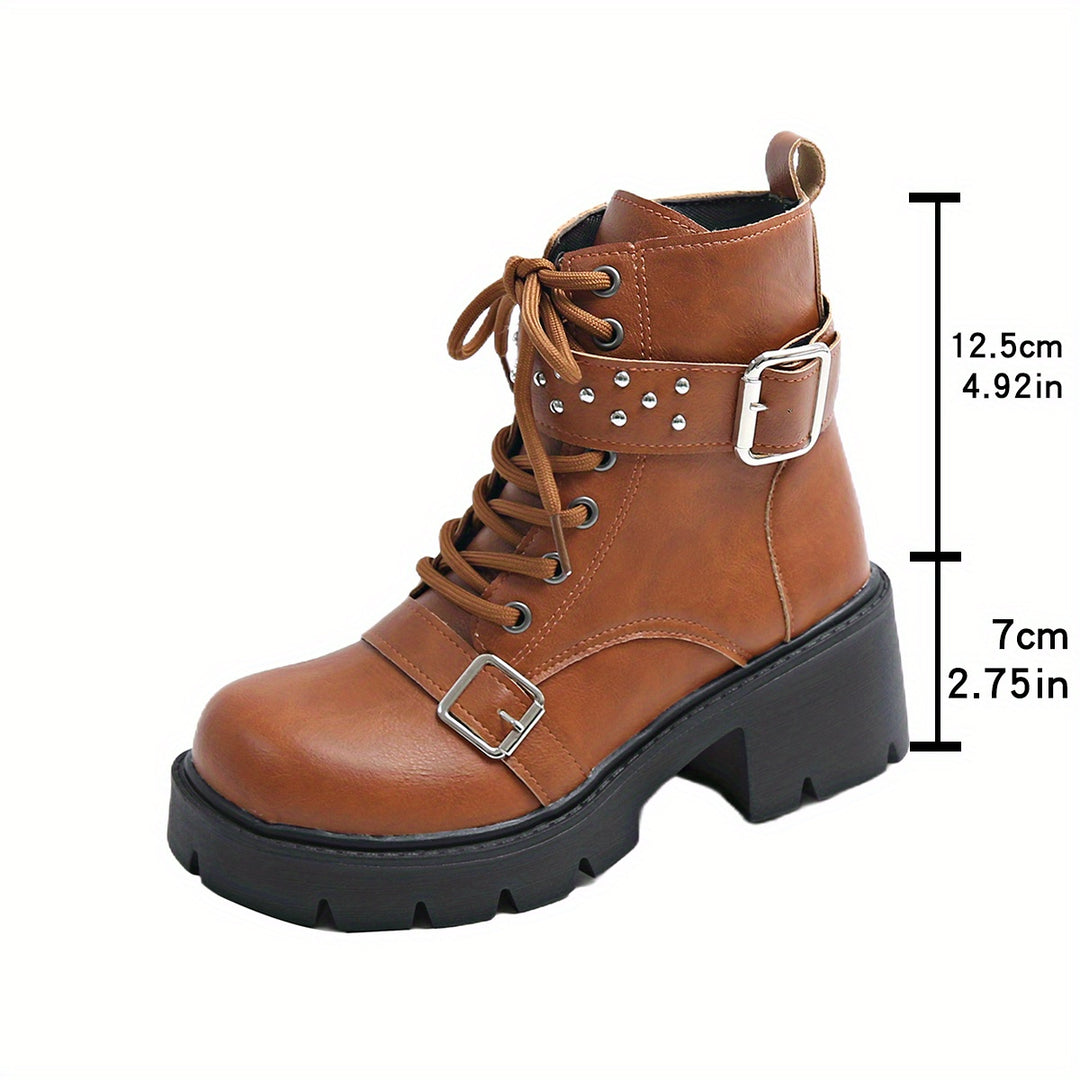 Celine - Versatile Brown Buckle Boots