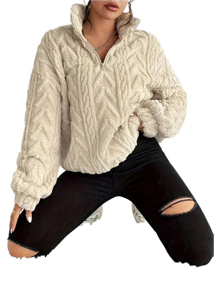 Millie - Knit Sweater with Half Zipper