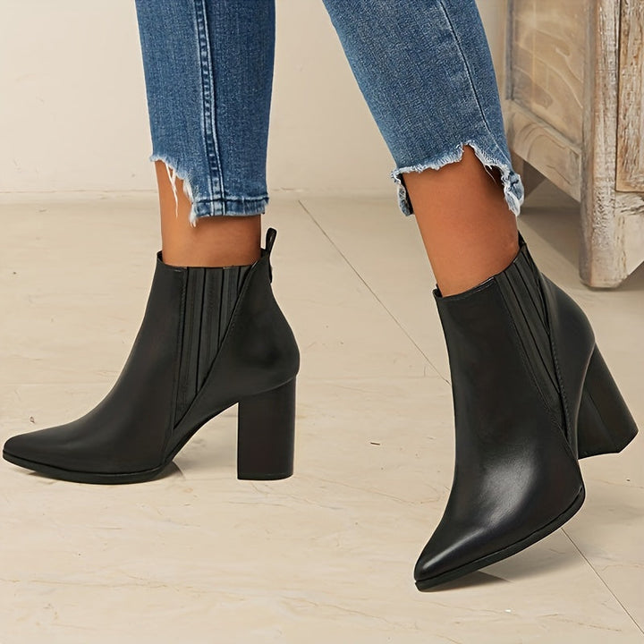 Eva - Stylish and Comfortable Square Heeled Ankle Boots