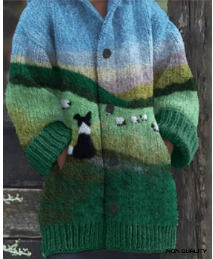 Caitlin - Colorful Knitted Cat Cardigan