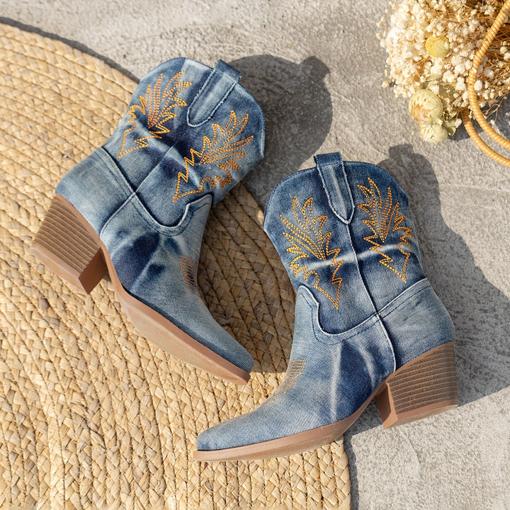 Sabrina - Vintage Embroidered Ankle Boots