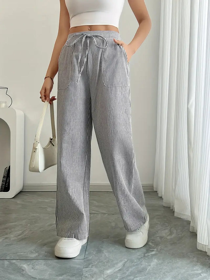 Alina | Elegant Striped Pant With Pockets