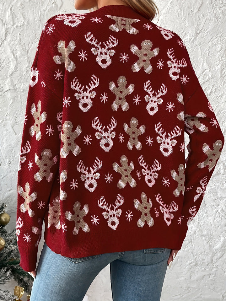 Jolien | Snowflake & Gingerbread Cardigan