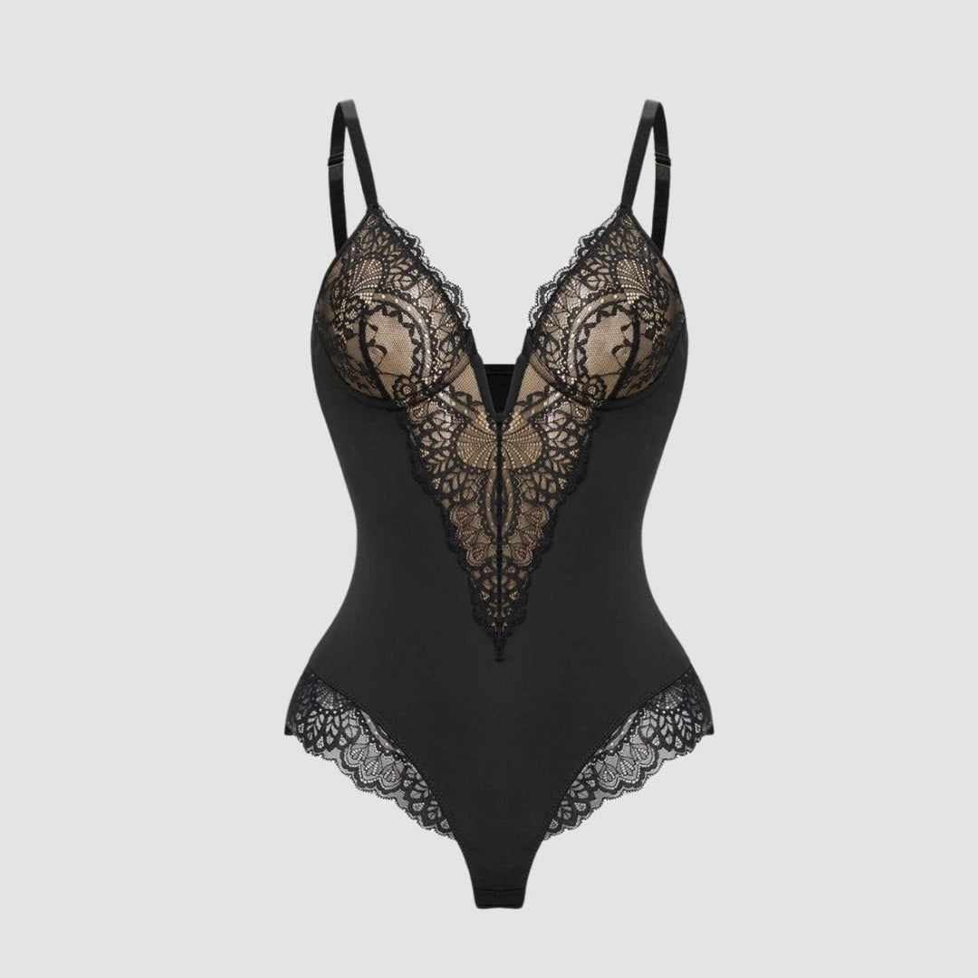 Sarah | Shapewear Bodysuit with Deep Lace V-Neck