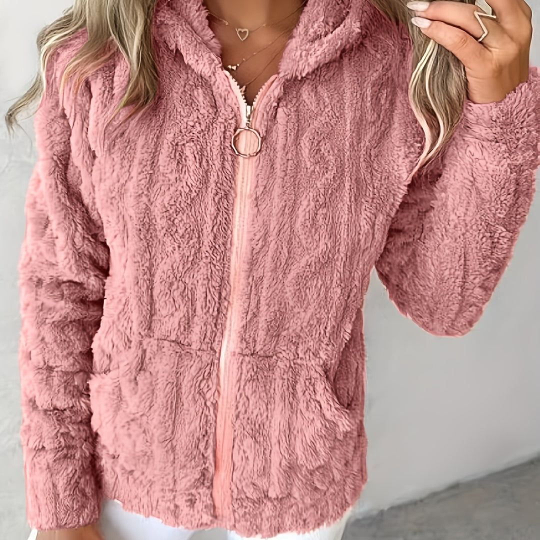 Tia | Fleece-Lined Hooded Zip-Up Sweatshirt